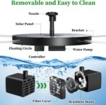 AISITIN 2.5W Solar Bird Bath Fountain Pump, Solar Fountain for Bird Bath with 6 ... - Image 7