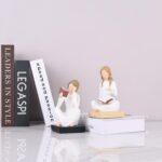 Unique Reading Figurine Book Ends - Book Lovers Gifts for Bookshelf Decorations ... - Image 3