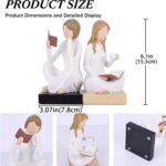 Unique Reading Figurine Book Ends - Book Lovers Gifts for Bookshelf Decorations ... - Image 4