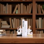 Unique Reading Figurine Book Ends - Book Lovers Gifts for Bookshelf Decorations ... - Image 7