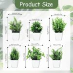 SHENLIU 12 Pot Small Fake Plant, Mini Faux Flowerpot Artificial Plastic Eucalypt... - Image 3