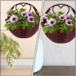 jojofuny 3pcs Plastic Wall-Mounted Flower Basket Set Simulated Rattan Wall Plant... - Image 7