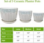 Hlukana Ceramic Plant Pots Set of 3, 6.75/5.6/4.2 inch Planters with Drainage Ho... - Image 3