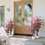YEPDIN 47.3 inch Artificial Bougainvillea Tree，Faux Flowers Plants with White De... - Image 4