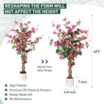 YEPDIN 47.3 inch Artificial Bougainvillea Tree，Faux Flowers Plants with White De... - Image 7