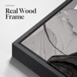 Large Framed Black and White Gray Abstract Wall Art, Set of 3 Piece Modern Canva... - Image 5