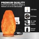 WBM Salt Lamp - USB Himalayan Salt Lamp with Touch Dimmer Control, Natural Pink ... - Image 4