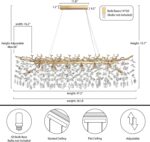 YUYI Modern Crystal Chandelier, 47.2" Gold Tree Branch Chandelier, 14-Lights Rec... - Image 3