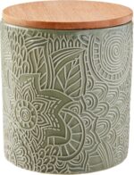 American Atelier 1182486-RB Embossed Canister 4-Piece Ceramic Set Jar Container ... - Image 5