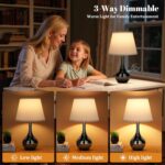 Seealle Touch Table Lamp for Bedroom, 3-Way Dimmable Small Bedside Lamps for Nig... - Image 3