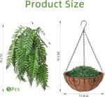 Artificial Hanging Plants Outdoor, UV Resistant Fake Fern Faux Greenery for Outs... - Image 3