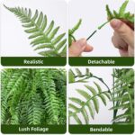 Artificial Hanging Plants Outdoor, UV Resistant Fake Fern Faux Greenery for Outs... - Image 4