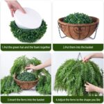 Artificial Hanging Plants Outdoor, UV Resistant Fake Fern Faux Greenery for Outs... - Image 5