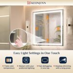 Keonjinn 42 x 36 Inch LED Bathroom Mirror with Lights, Bighter Frontlit & Backli... - Image 4