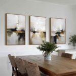 Neutral Abstract Wall Decor Mid Century Modern Framed Wall Art, Black and Brown ... - Image 5