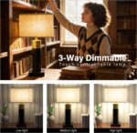 OYedis Table Lamps for Living Room 3-Way Dimmable Touch Bedside Lamp Modern Bedr... - Image 4