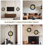 Geometa 3D Large Black and Gold Metal Wall Art, Living Room Wall Decor, Geometri... - Image 8