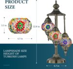 Marrakech Turkish Lamp 3 Globes Moroccan Table Lamp with Bronze Base, 23" Tall H... - Image 4