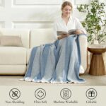 Amélie Home Premium Chenille Throw Blanket, Soft Cozy Luxury Two-Tone Knit Blank... - Image 7