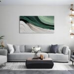 Art 24x48 Inch Hand-Painted Green Texture Oil Painting Modern Abstract Canvas Ar... - Image 5