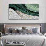 Art 24x48 Inch Hand-Painted Green Texture Oil Painting Modern Abstract Canvas Ar... - Image 6