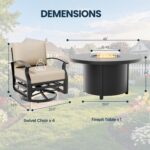 Aluminum Outdoor Patio Furniture Set,5 Pieces 4 Seats Patio Conversation Sets wi... - Image 3