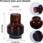 Amber Vase – Brown Glass, Modern Clear Glass Vase with Wide Mouth for Flowers, D... - Image 3