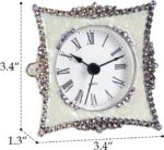NIKKY HOME Crystal Elegant Small Quartz Analog Table Clock with Rosy Rhinestone ... - Image 6