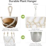 USLAI Macrame Plant Hanger Indoor Outdoor, Fits 4 to 15 Inch Pots, Strong Hangin... - Image 3