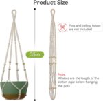 USLAI Macrame Plant Hanger Indoor Outdoor, Fits 4 to 15 Inch Pots, Strong Hangin... - Image 9