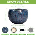 6 Inch Plant Pot - Ceramic Pots for Plants with Drainage Hole, Round Orchid Pot,... - Image 3