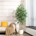 SOGUYI Ficus Artificial Tree 6ft Fake Silk Plant for Home Decor Indoor, Faux Flo... - Image 3