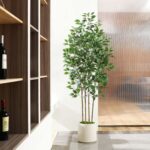 SOGUYI Ficus Artificial Tree 6ft Fake Silk Plant for Home Decor Indoor, Faux Flo... - Image 8