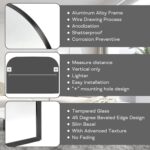 Black Wall Mirror 30" x 20", Modern Mantel Minimalist Home Decor, Brushed Black ... - Image 5