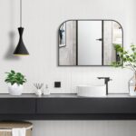 Black Wall Mirror 30" x 20", Modern Mantel Minimalist Home Decor, Brushed Black ... - Image 8