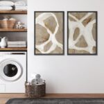 SIGNFORD Framed Canvas Print Wall Art Set Abstract White and Beige Brushstrokes ... - Image 4