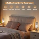 Hong-in Crystal Lamp Touch Control Set of 2, Sliver Crystal Table Lamps with USB... - Image 7