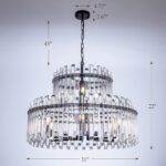 Wellmet Black Modern Glass Chandelier, Castle Design Large Pendant Light, 9-Ligh... - Image 3
