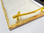 White and Gold Marble Tray (11.7X7.8X1.5 Inch, 4lbs) Luxury Display in Home and ... - Image 3