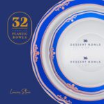Laura Stein Designer Dinnerware Set | 32 Disposable Plastic Party Bowls | White ... - Image 4