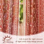 Yinhua Boho Curtains for Living Room 84 Inch Length Vintage Linen Burnt Orange C... - Image 5