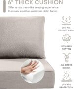 Luxury 24x24x6 Inch Outdoor Chair Cushions - Water&UV&Fade Resistant 1 Set Zippe... - Image 5