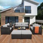 Rattaner Patio Furniture Sets 7 Pieces Outdoor Furniture Sectional Patio Couches... - Image 3