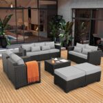 Rattaner Patio Furniture Sets 7 Pieces Outdoor Furniture Sectional Patio Couches... - Image 4