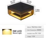 Modern Luxury Pillar Lights with LED Warm Lighting - Stainless Steel Outdoor Pos... - Image 6
