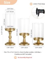 NUPTIO Hurricane Glass Candle Holders: Pillar Candle Stand with Open Ended Chimn... - Image 5