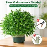 florisso 2 Pack Artificial Boxwood Topiary Trees, UV-Resistant Faux Realistic Gr... - Image 6