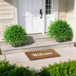 florisso 2 Pack Artificial Boxwood Topiary Trees, UV-Resistant Faux Realistic Gr... - Image 7