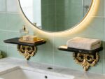 SOFE Distressed Black and Gold Floating Shelves Wood, 12" Long Wall Shelving Dis... - Image 6