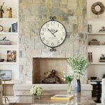 24 Inch Large Farmhouse Wall Clock, Wrought Iron Frame with Warm Gray Finish, Si... - Image 5